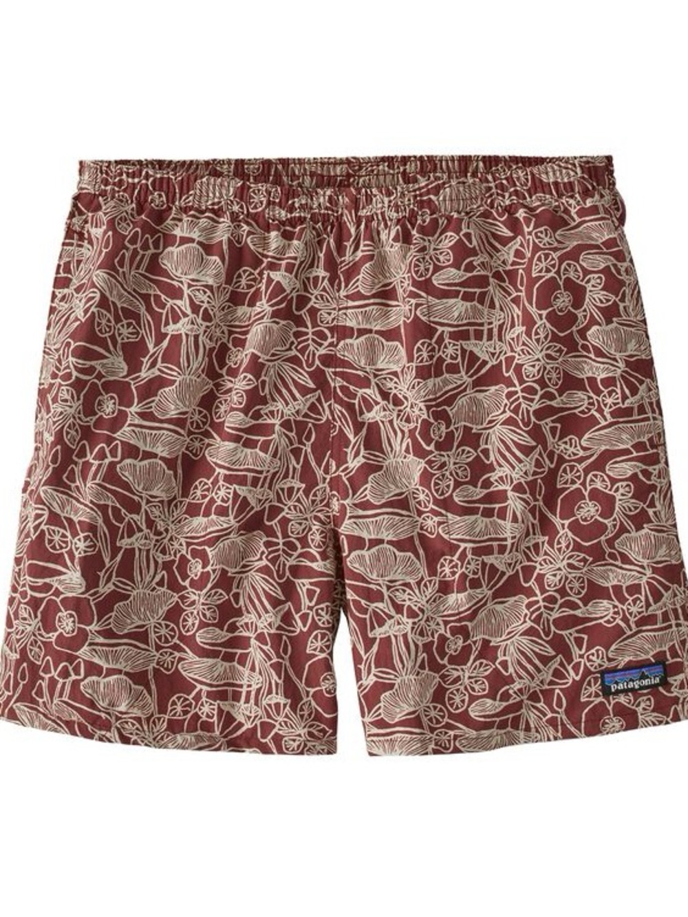 Patagonia Men’s Baggies 5” Floral Swim Shorts Burgundy/White Mesh Lined - Size L